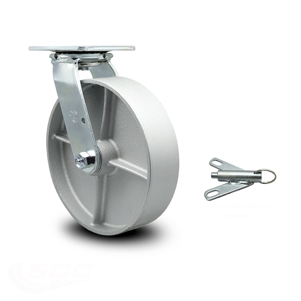 8 Inch Semi Steel Swivel Caster with Ball Bearing and Swivel Lock